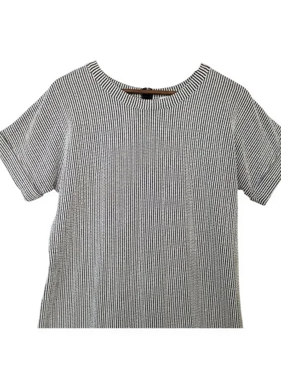 Club Monaco Striped Ribbed Dress Womens Size L Blue & White - Picture 3 of 7